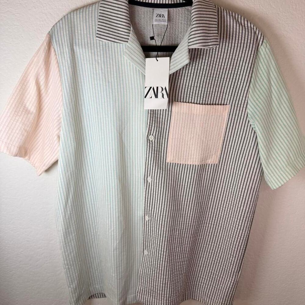 Nwt zara striped button up shirt